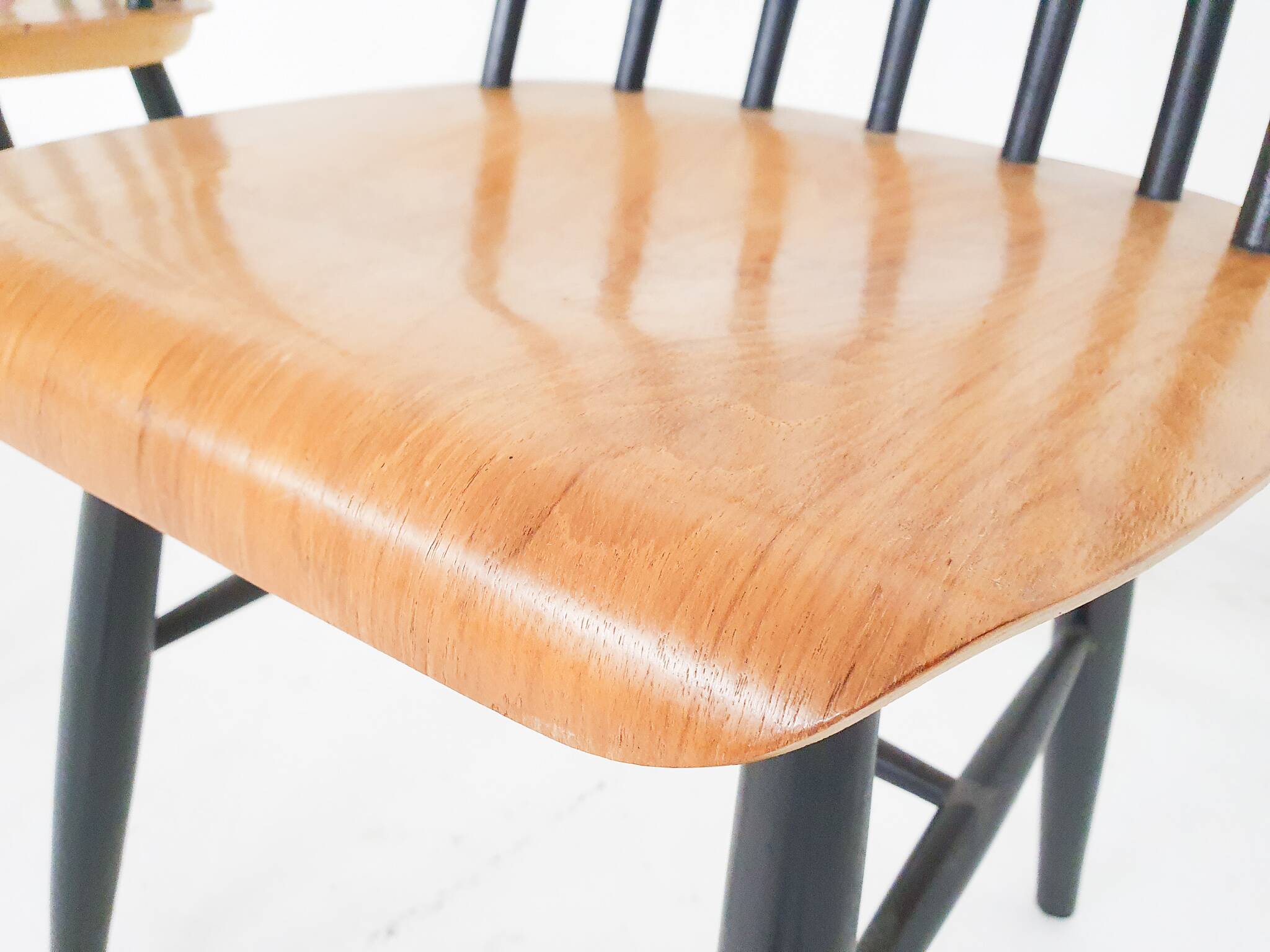 Set of two spindle back chairs, The Netherlands 1960's