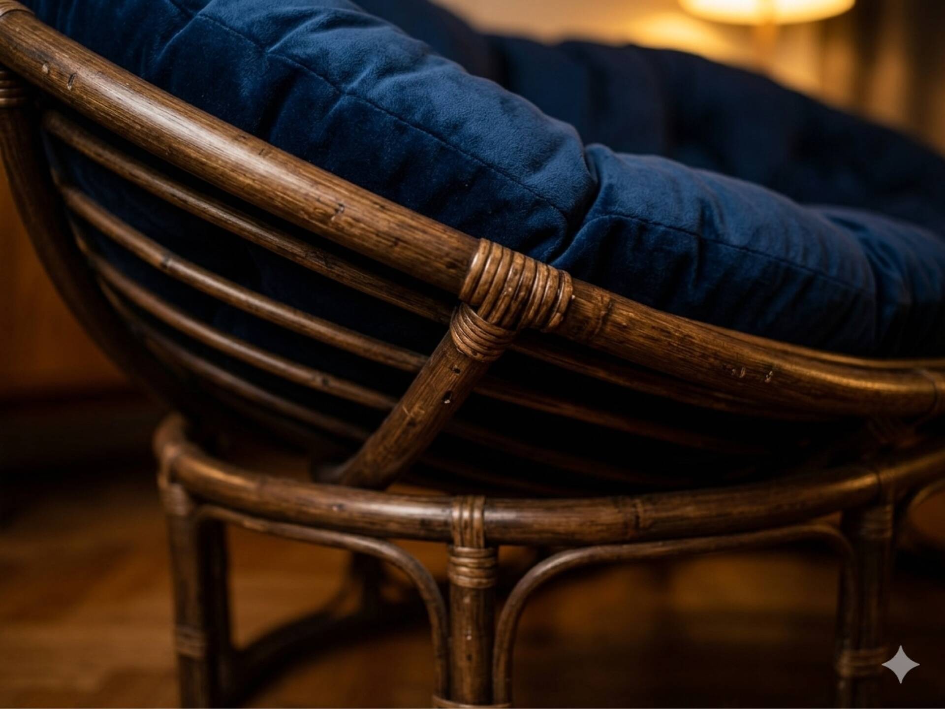 Handcrafted Italian "Mamasan" Loveseat Sofa in Solid Natural Reed & Ve