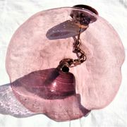 Bubble glass pendant light with engraved inscription of the town of Biot circa 1950