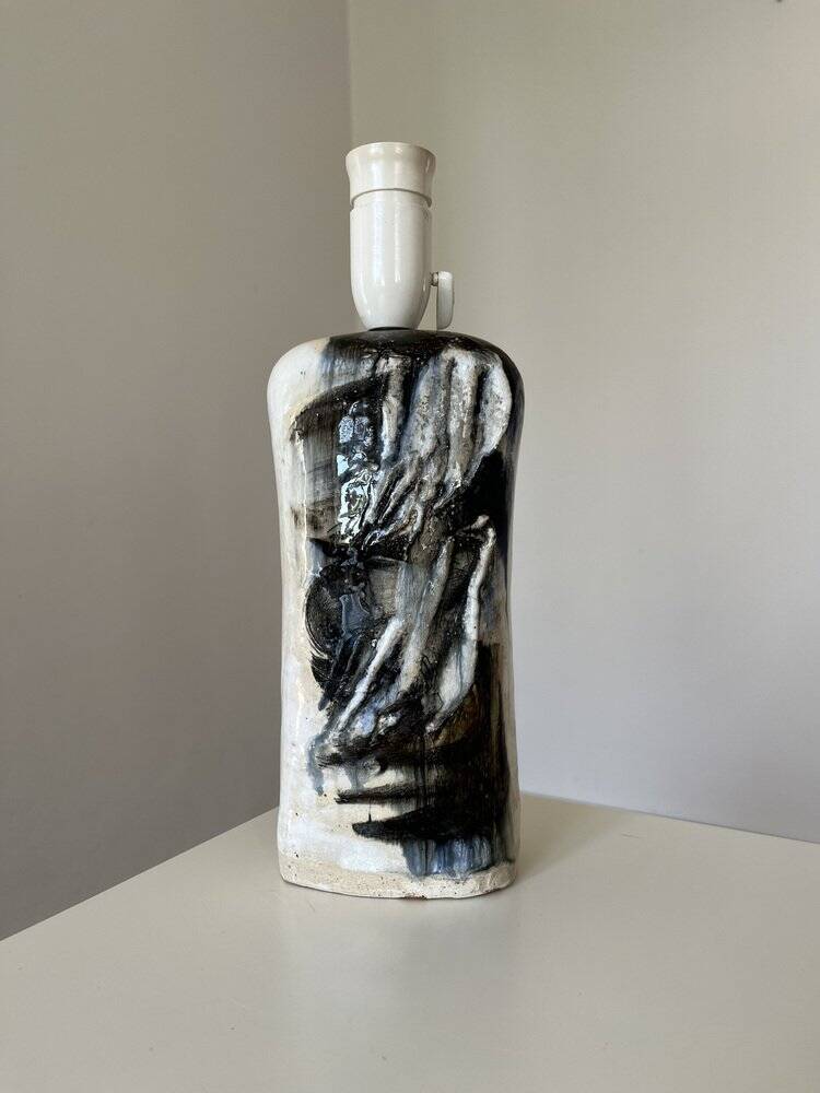 Table lamp by Jeppe Hagedorn-Olsen, denmark, studio pottery, 1960s