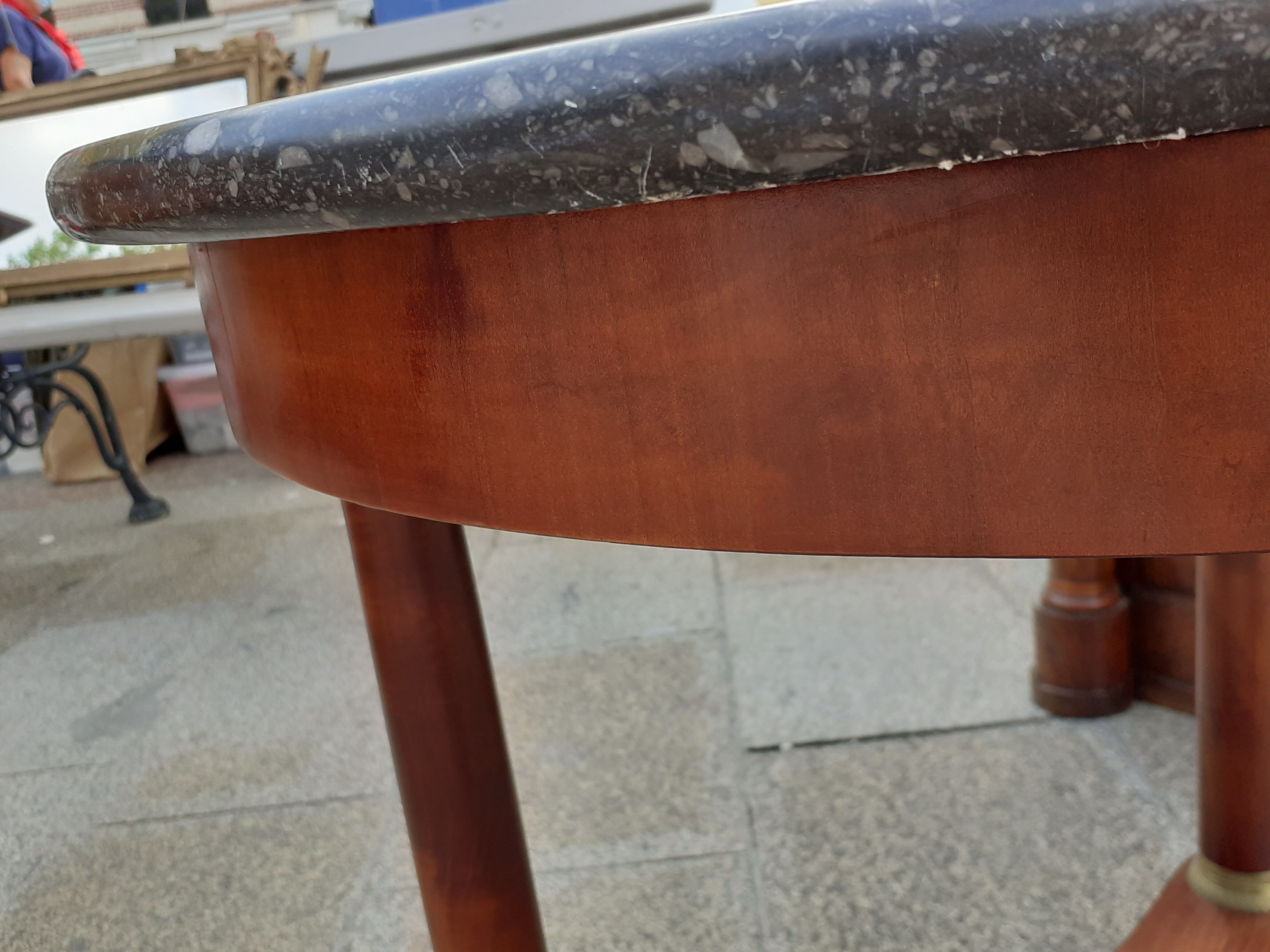 Ancient Gueridon with marble top side table empire style