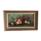 Old oil on panel still life signed