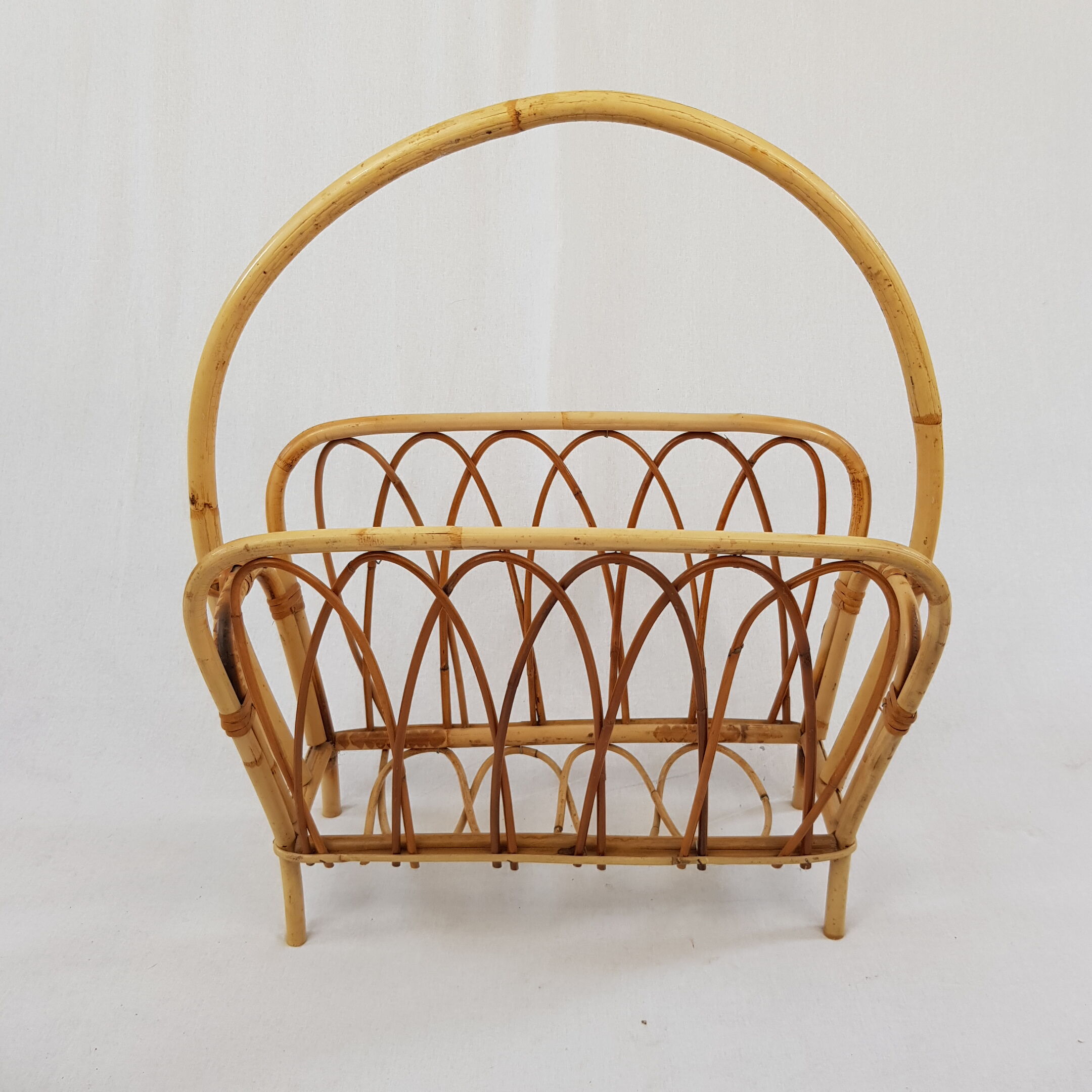 Bamboo and rattan magazine rack