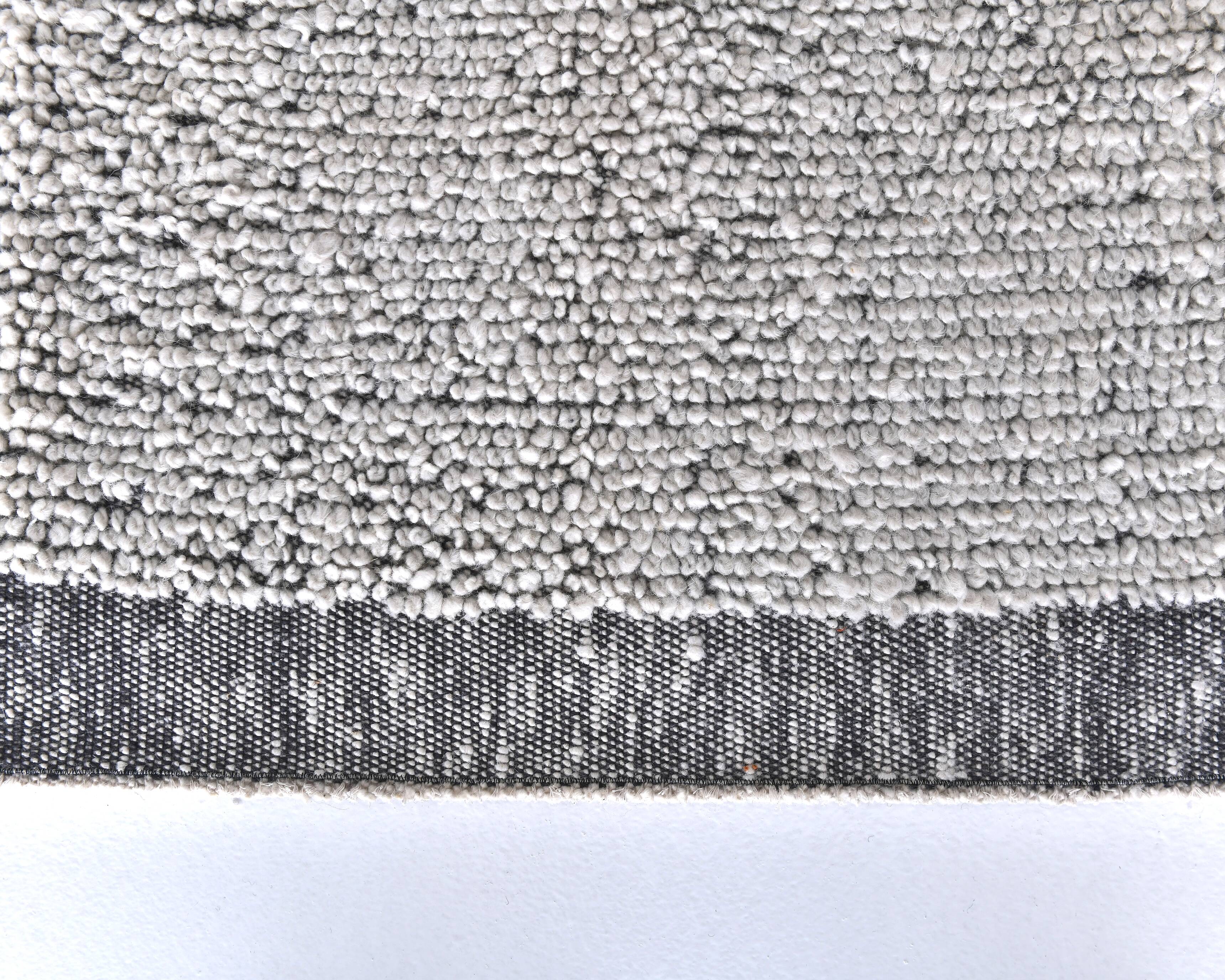 9x10 White Black %100 Wool Turkish Vintage Rug 277x296Cm