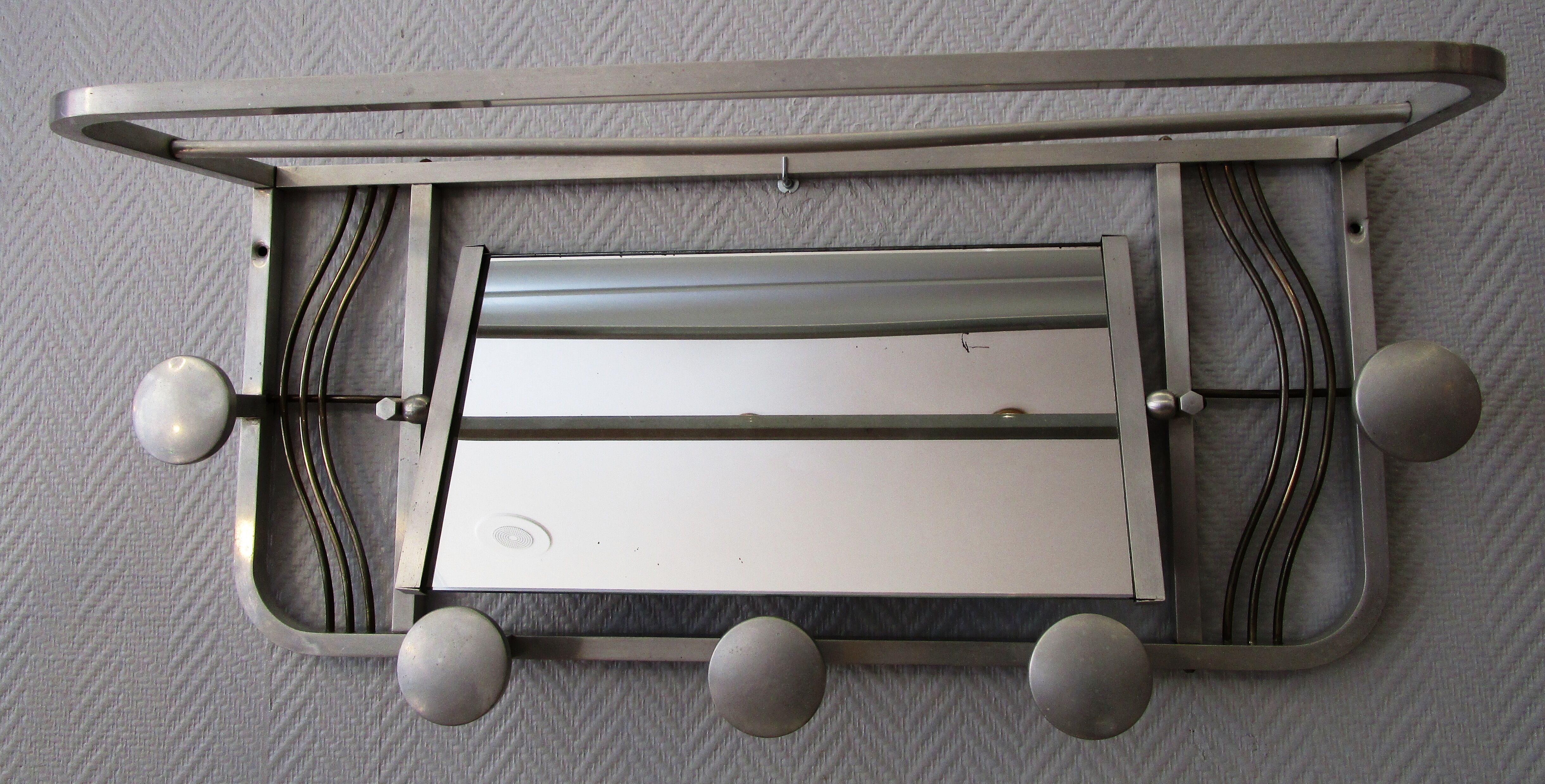 Hanger door-Hat wall aluminium with mirror 40 years