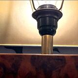 Pair of burl and copper table lamps by style Mahey
