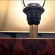 Pair of burl and copper table lamps by style Mahey