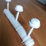 Coat rack three wooden hooks turned bamboo way