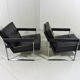 Hein Salomonson black leather lounge chairs 1968