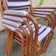 4 Chaises style tolix vintage -en métal et bois. 1950s. Vintage français. - jolie patine - intérieur ou extérieur couvert - peinture