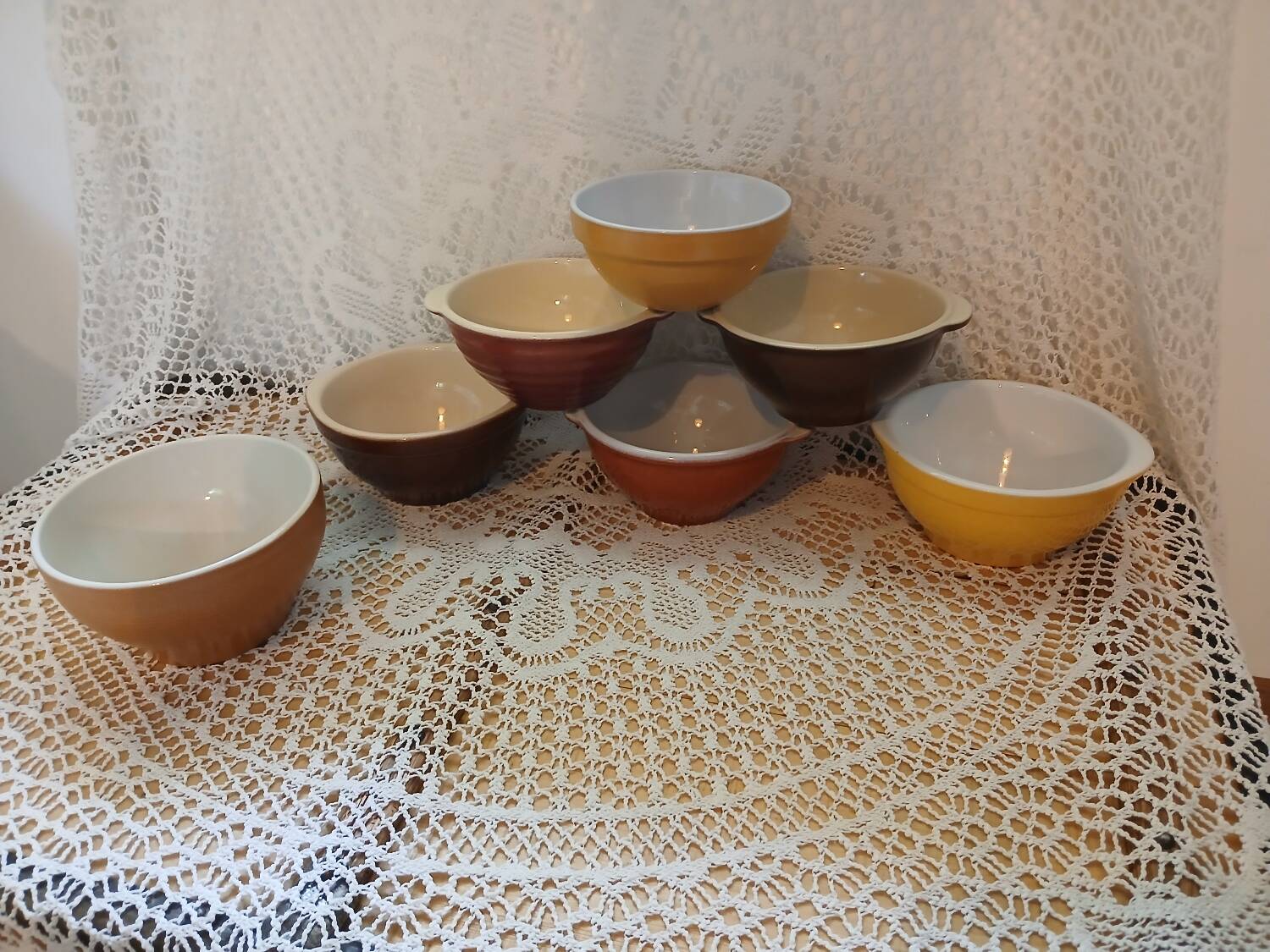 7 antique Émile Henry bowls