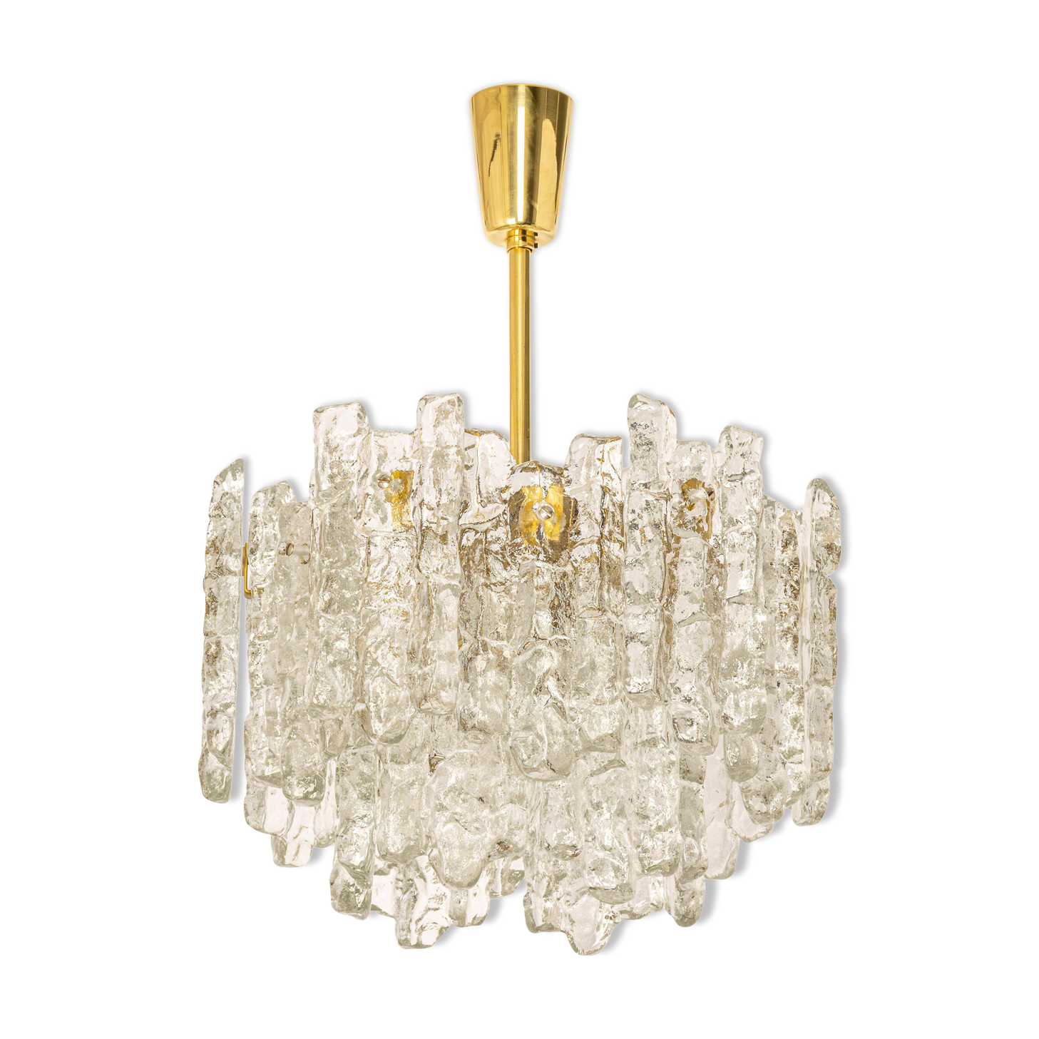 Large frosted glass chandelier from Murano by Kalmar, Austria, 1960s.