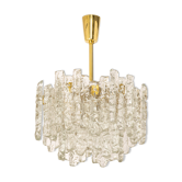Large frosted glass chandelier from Murano by Kalmar, Austria, 1960s.