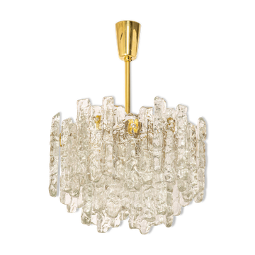 Large frosted glass chandelier from Murano by Kalmar, Austria, 1960s.