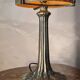 Mushroom lamp glass paste metal base patinated bronze 39x18 elec refurbished