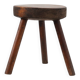 Tabouret trépied en chêne rustique, France, vers 1900