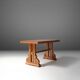Art Deco Oak Coffee Table with Sculpted Details, Belgium 1940s