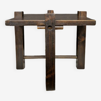 Constructivist style side table made from wood, Netherlands 1960s