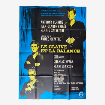 Affiche cinéma originale "Le Glaive et la Balance" Jean-Claude Brialy 120x160cm 1962