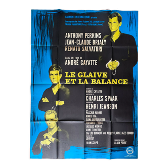 Affiche cinéma originale "Le Glaive et la Balance" Jean-Claude Brialy 120x160cm 1962