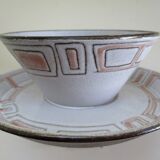 Vintage gravy boat in Niderviller stoneware Maille model