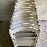 Extra folding chair / garden chair / vintage white lacquered solid wood office chair