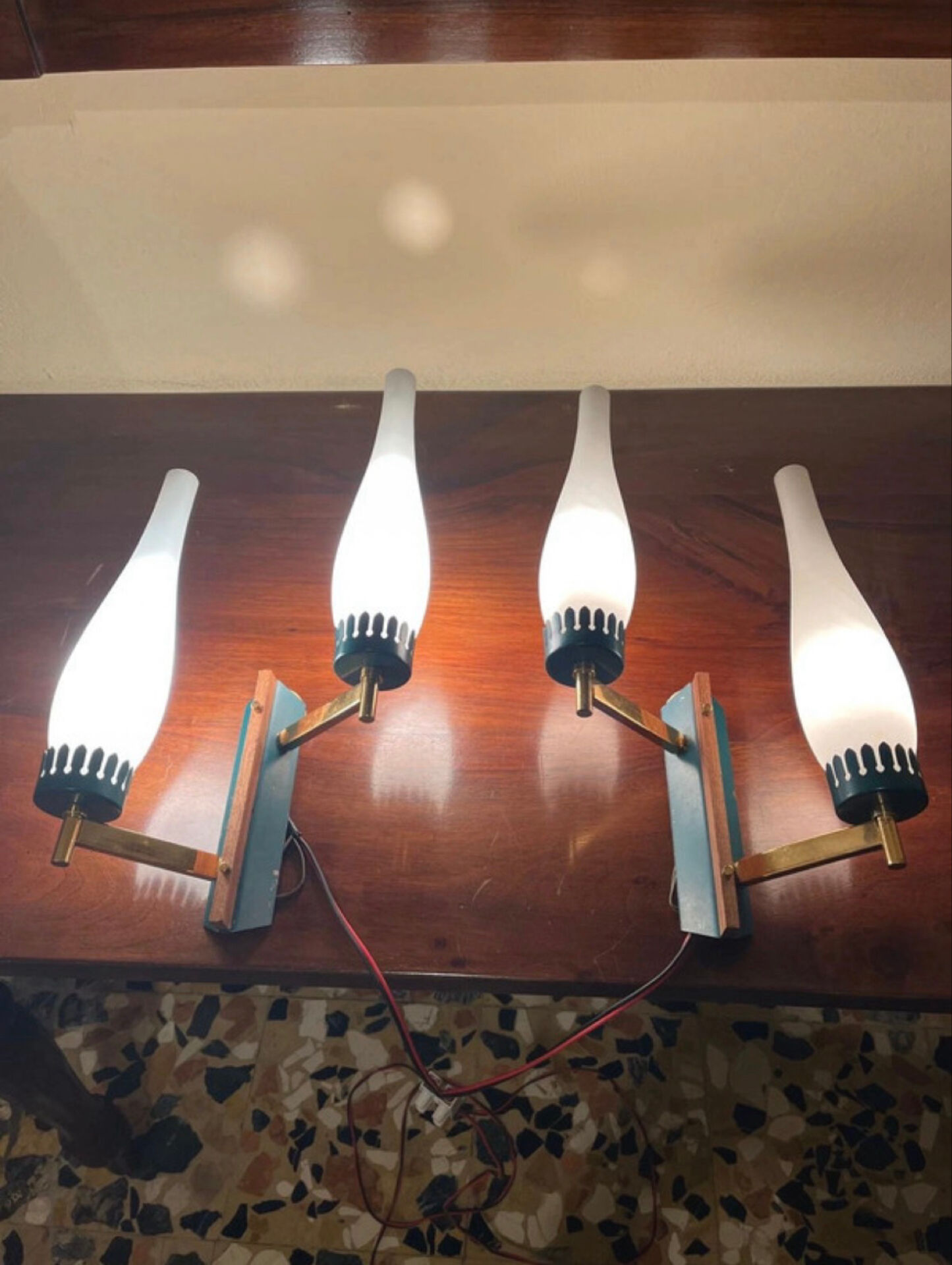 Pair of Stilnovo wall sconces