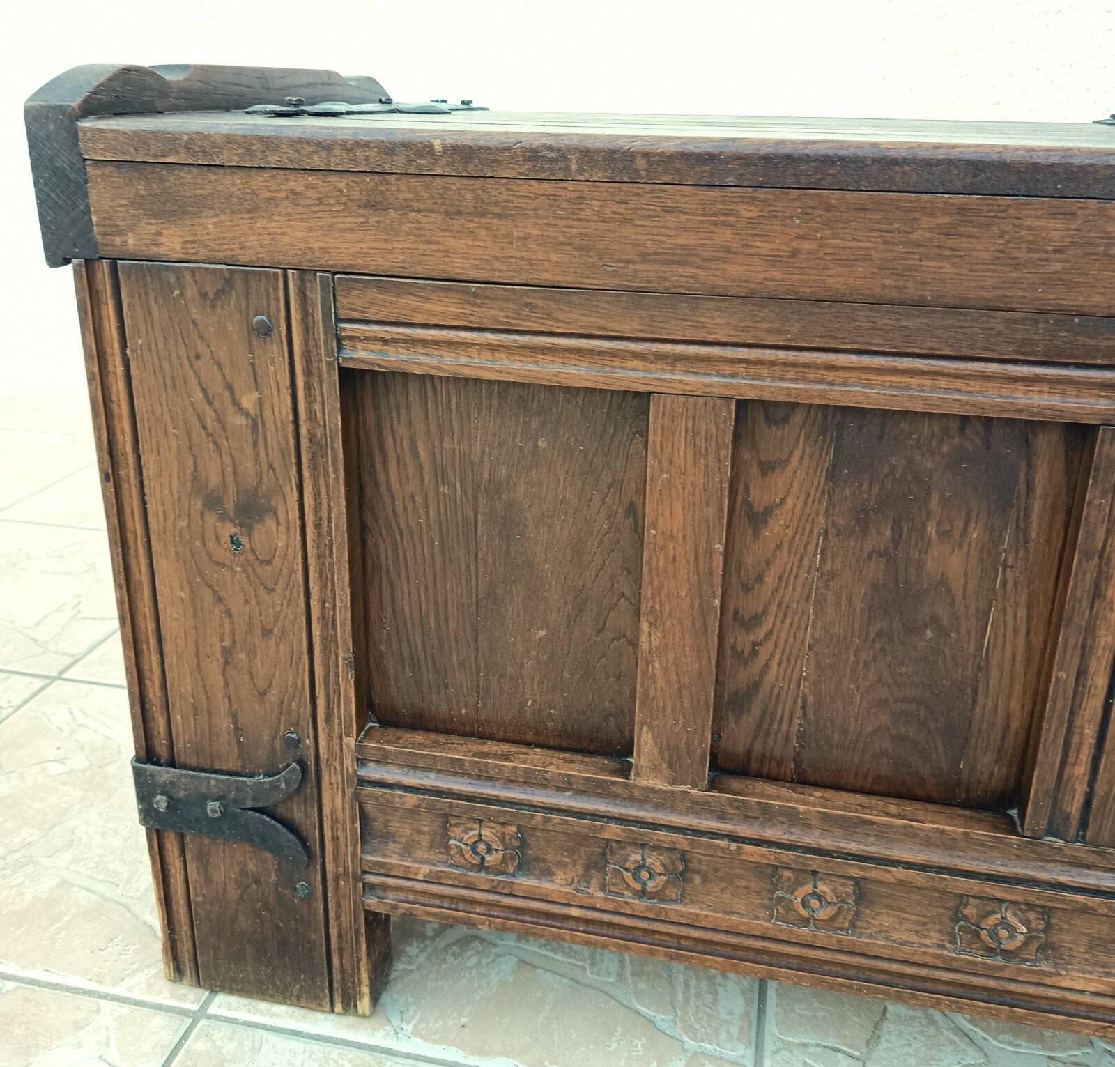 Rustic solid oak chest