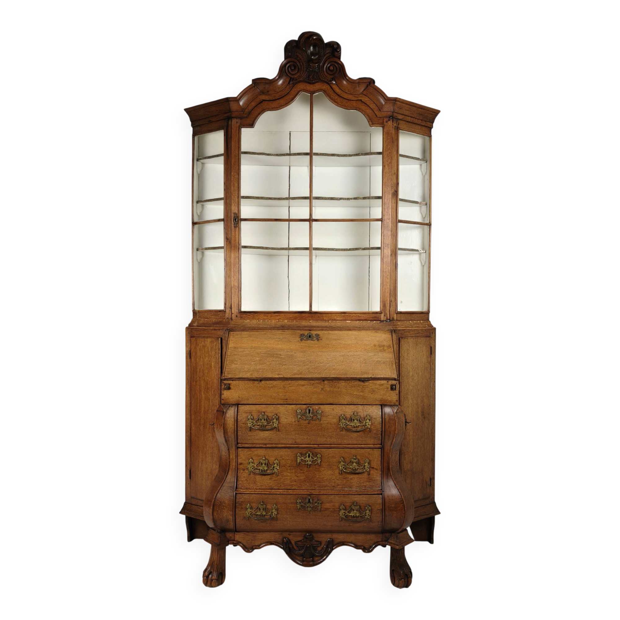 Dutch Oak Bureau Bookcase, 18th Century