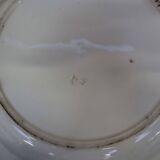 Badonviller round dish White/Midnight blue pine cone patterns