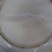 Badonviller round dish White/Midnight blue pine cone patterns