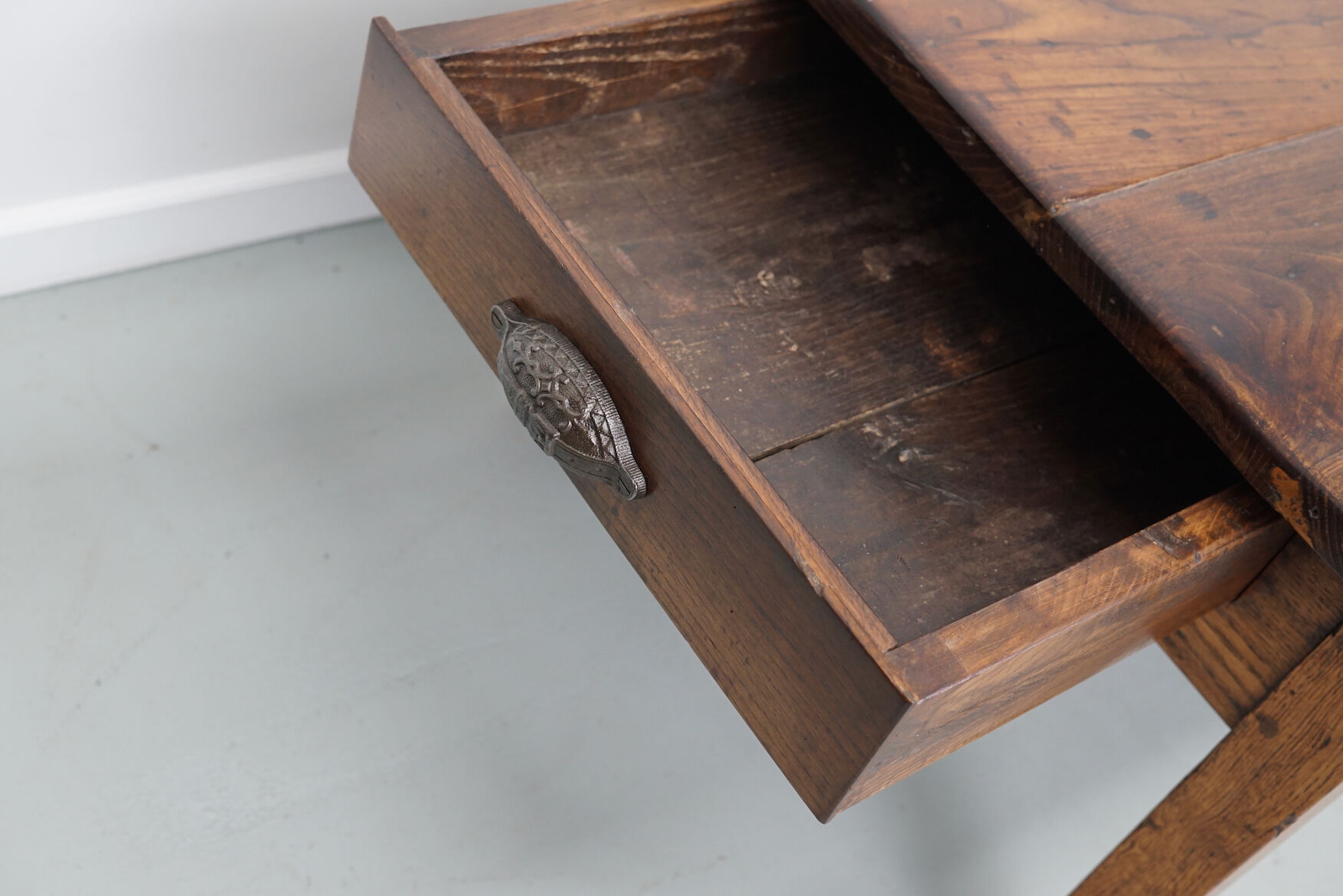 Rustic oak coffee table french 19th century farmhouse