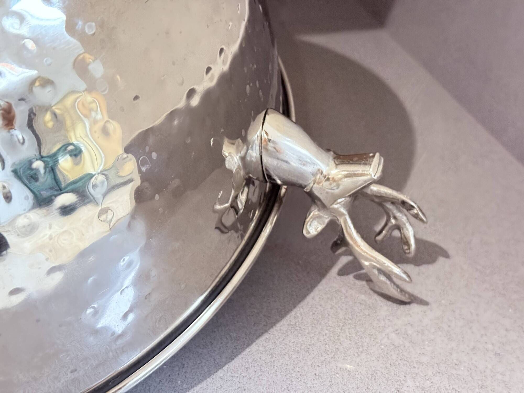 Vintage Silver Plate Bowl, Ice Bucket, European Decorative Bowl in the Shape of a Deer Head