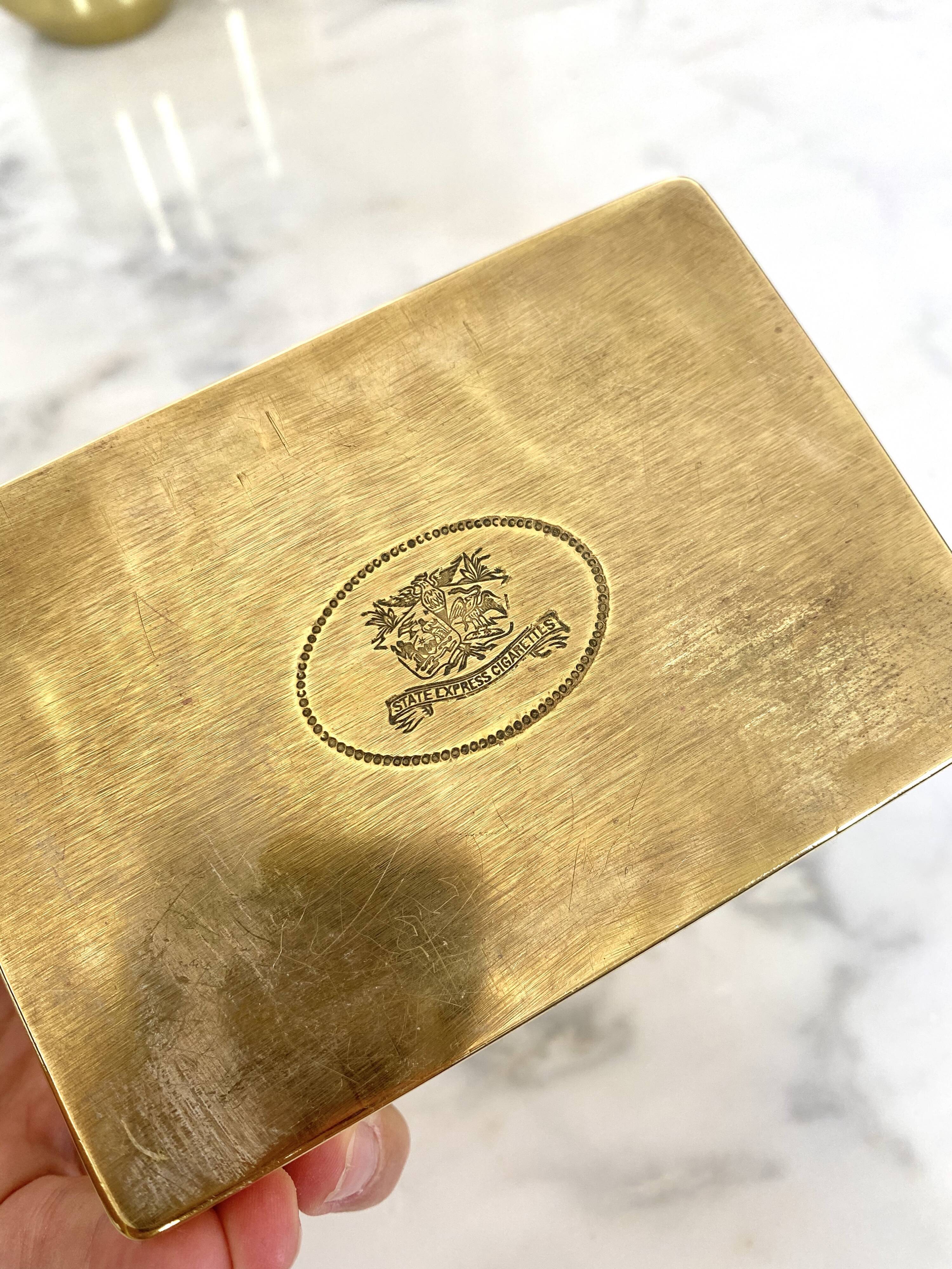 Old brass cigarette box