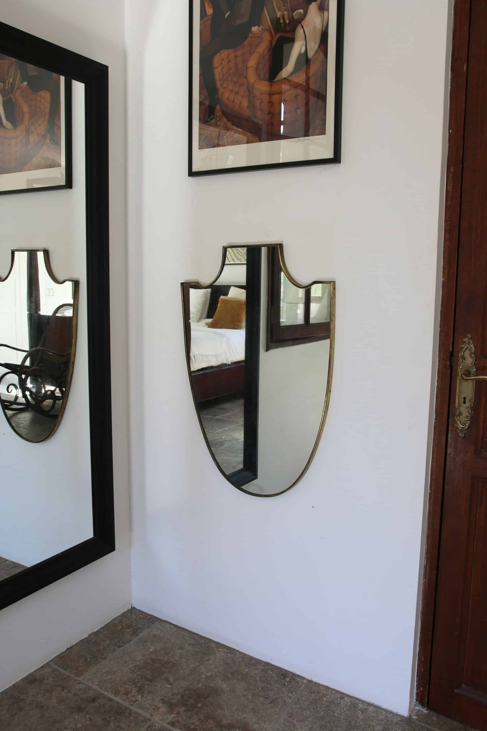 Brass mirror Italian crest Mid-Century, 1950-60