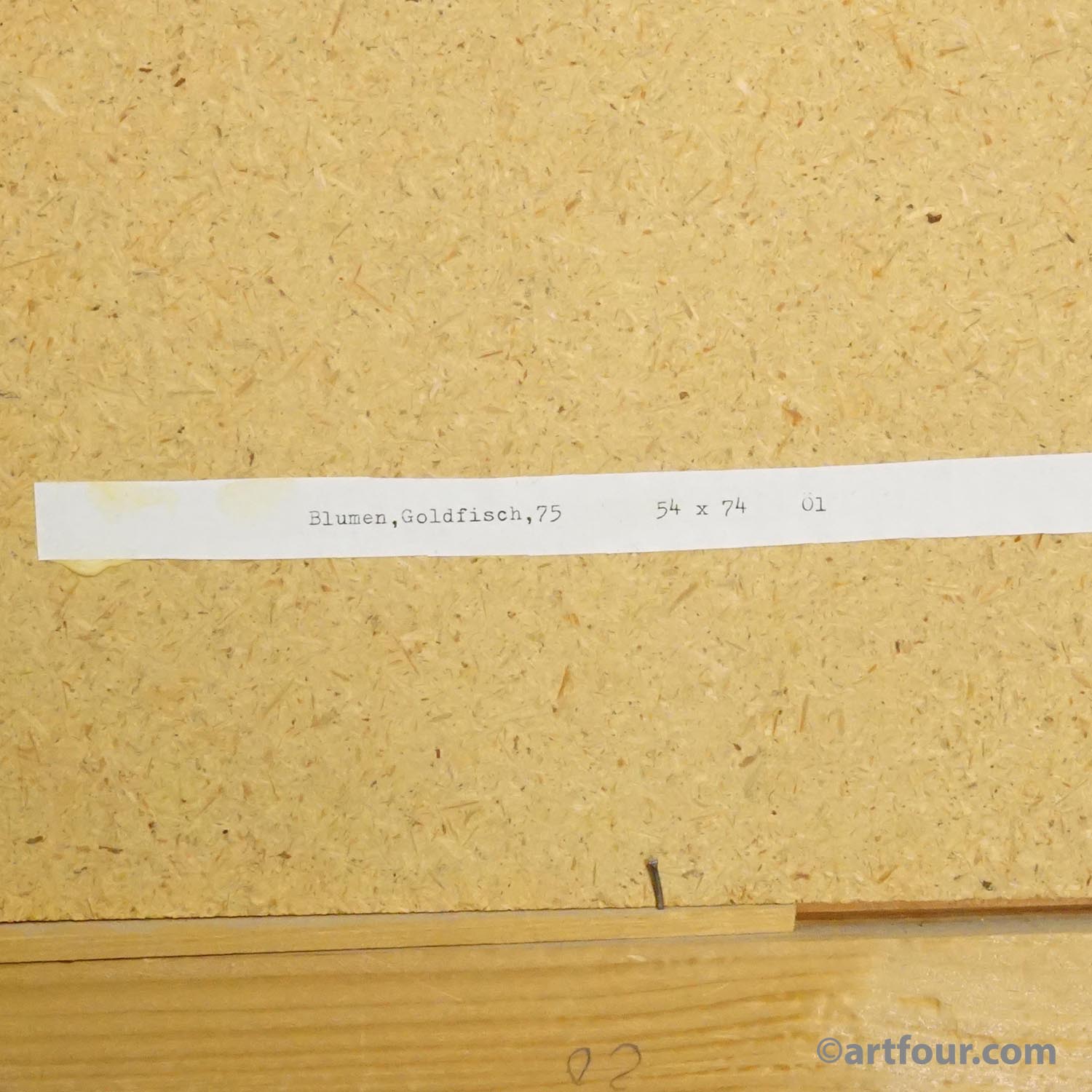 Impressionist still life oil on panel flowers goldfish Alexander Michael 1975