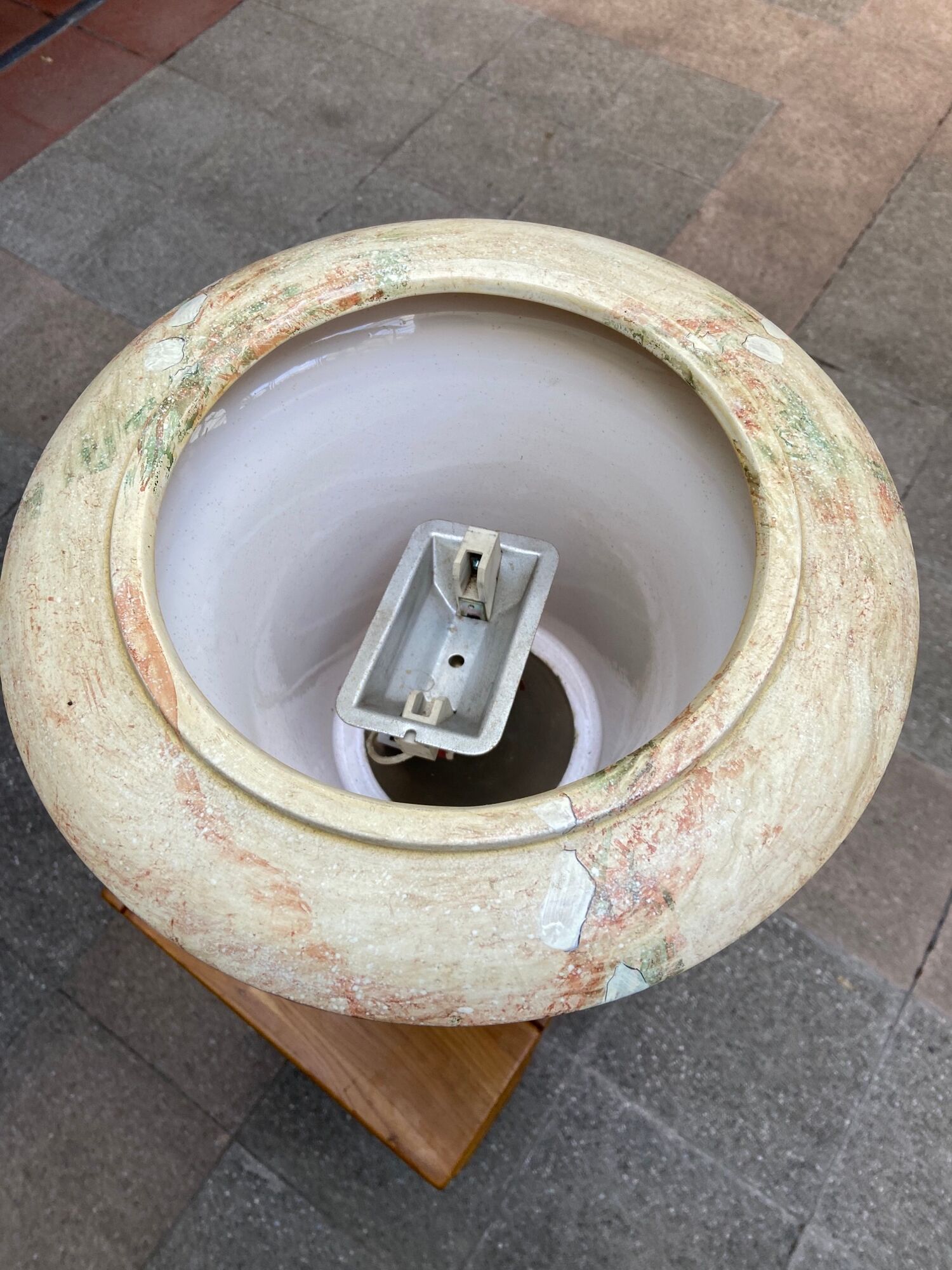 Hand-painted ceramic lamp - 1990