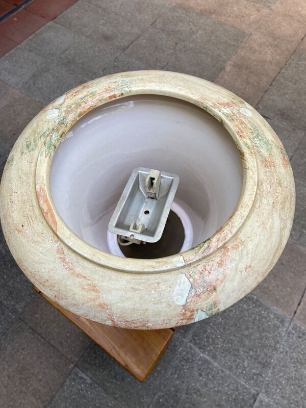 Lampe en céramique peinte à la main - 1990