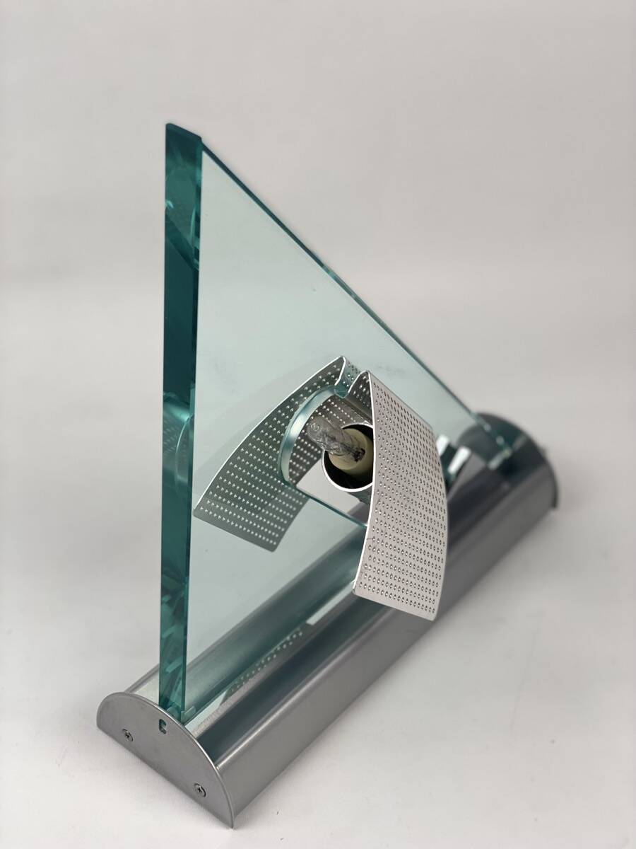 Pair of vintage Icaro wall lights by Carlo Forcolini for Artemide in glass and metal, 1986