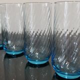 4 blue tourbillon water/orangeade glasses