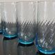 4 blue tourbillon water/orangeade glasses