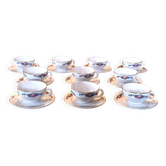 Set of 10 vintage cups and saucers "Angola" – Moulin des Loups