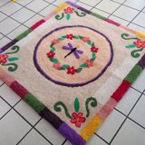 Tapis contemporain ora hooked en laine (99cm x 102cm), édition unique