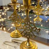 Lot 2 golden candle holders