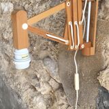 Wooden scissor or accordion wall sconce - vintage - 1960