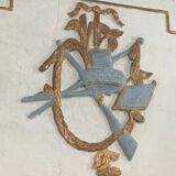 Louis XVI style mirror in patinated carved wood