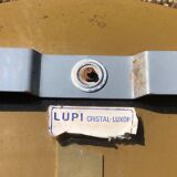 Miroir oval verre fume vintage 1970 marque lupi cristal color