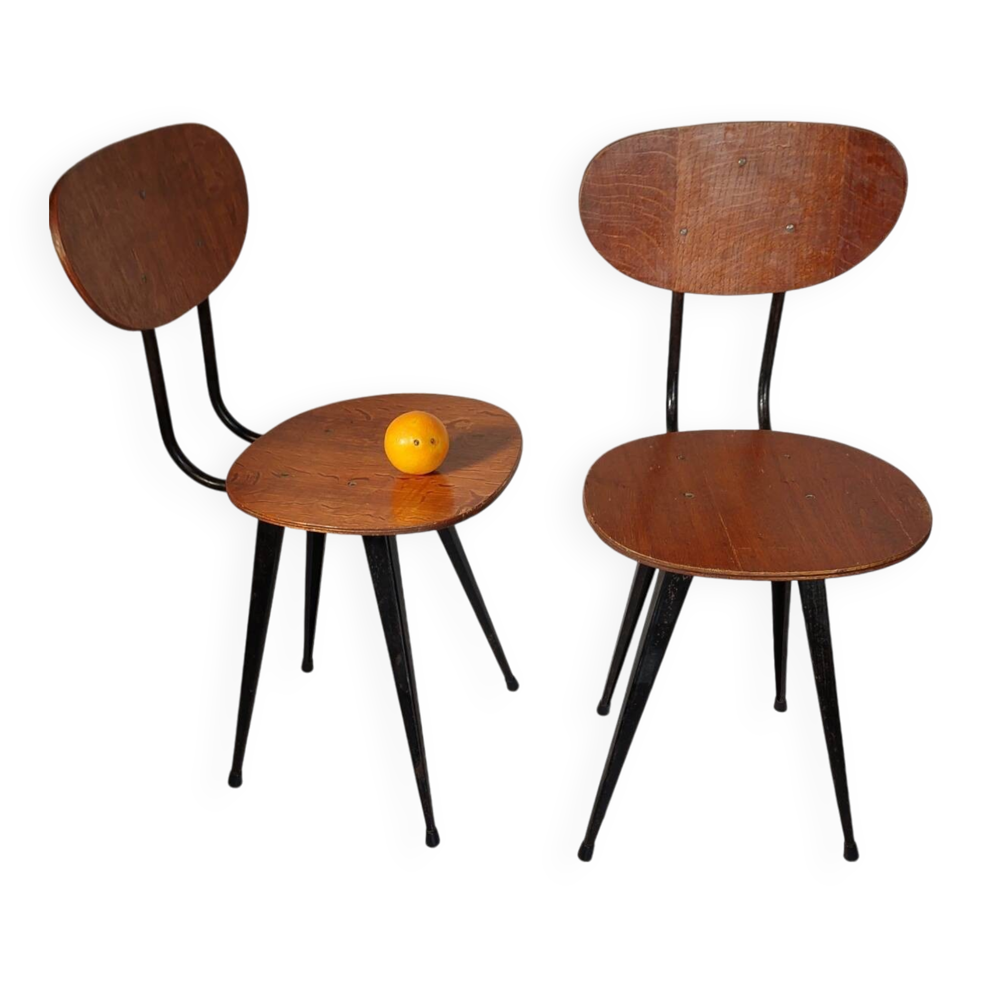 Paire chaise design industriel vintage