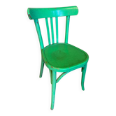 Chaise Bistrot Ancienne Style BAUMANN Bois Tourné Vert Vintage