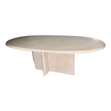 Pop-up Noël 2022 -Table basse en travertin ovale "char" #15